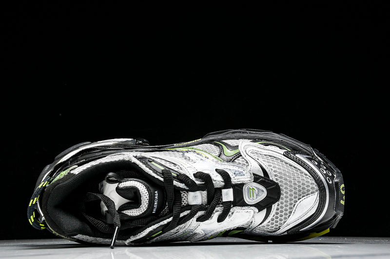 Silver Black Neon Green Runner Sneakers