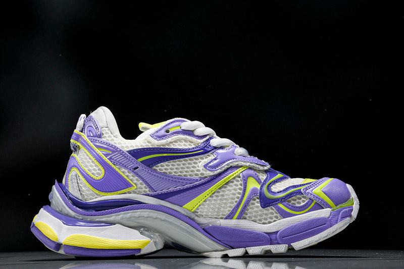 Purple White Neon Yellow Runner Sneakers