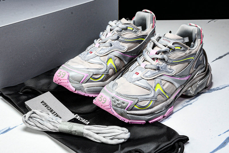 Pink Neon Green & Grey Runner Sneaker