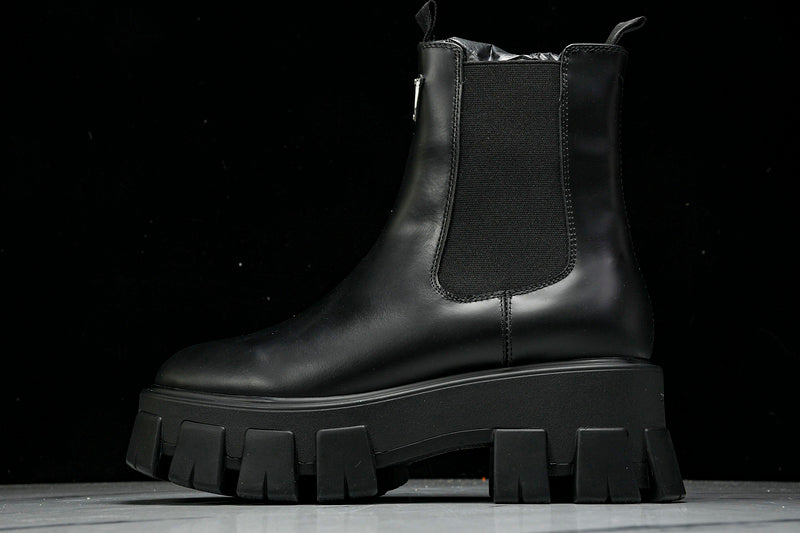 Monolith Black Brushed Leather Boots