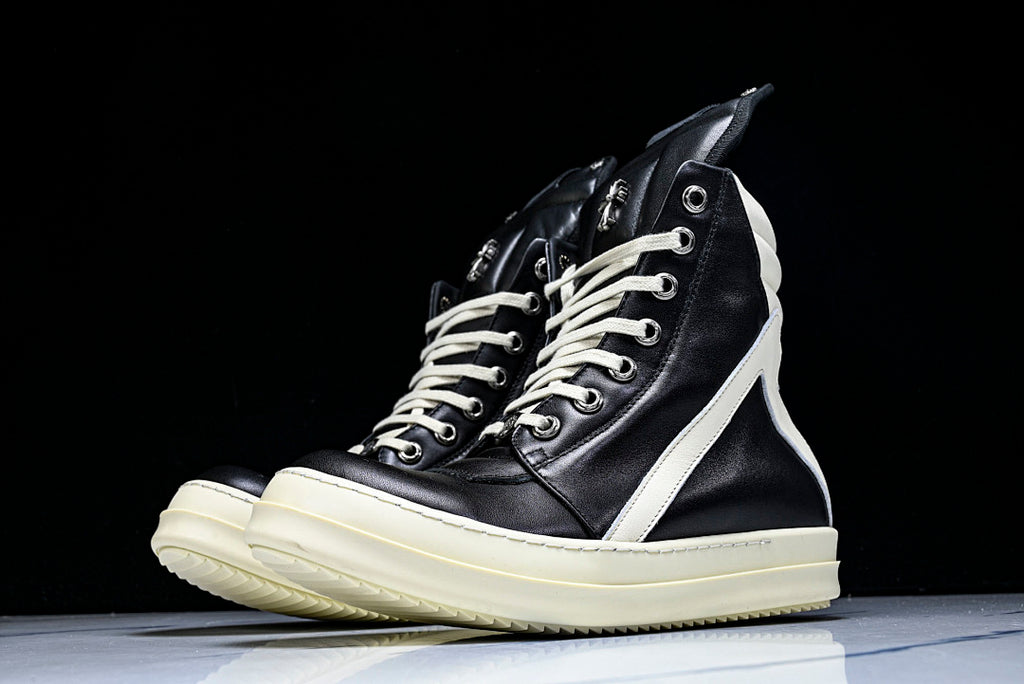 High Top Geobasket x CH Two-Tone Leather Shoes