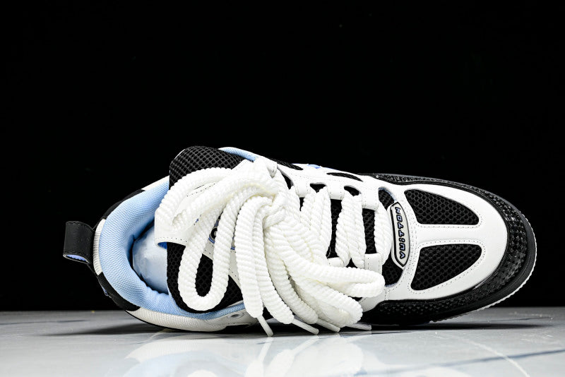Baby Blue Black & White Skate Sneakers