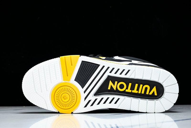 Black Yellow & White Skate Sneakers