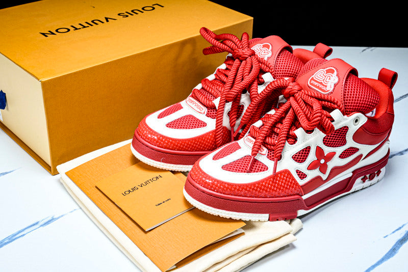 Red & White Skate Sneakers