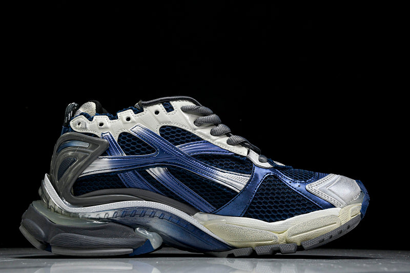 Gradient White Navy Grey Runner Sneakers